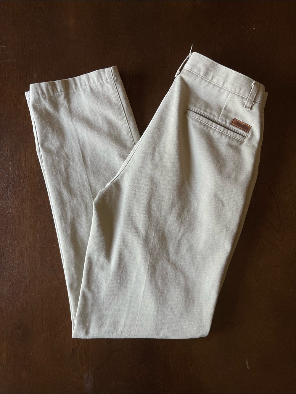 Wrangler Men’s Khaki Pleated Front Relaxed Fit Casual Pants 31 x 34